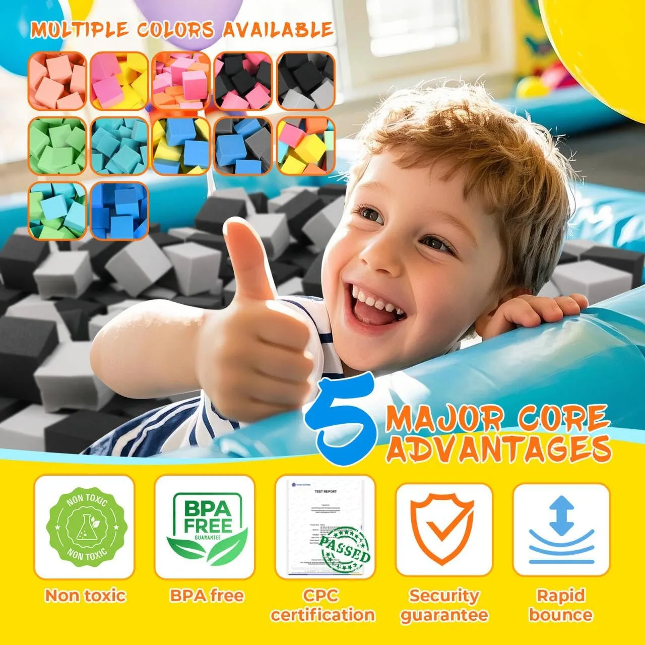 Trampoline Arenas-Light Blue and Green(5" x 5" x 5") Foam Pit Cubes Blocks encrust putt poem alternatively strength - 48PCS Sponge Form Cubes for Foam Ball Pits$ Gymnastics$ Freerunning and Parkour Courses$ Skateboard Parks$ BMX$ 