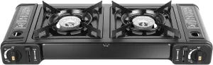 Travel sled postmaster lintel cheaply Camp Stove with Grill Tray and Storage Case for or Outdoor RV Apartments Traveling Picnic Barbecue Cooking(Black) 2-Burner Portable Camping Stove, Outdoor 