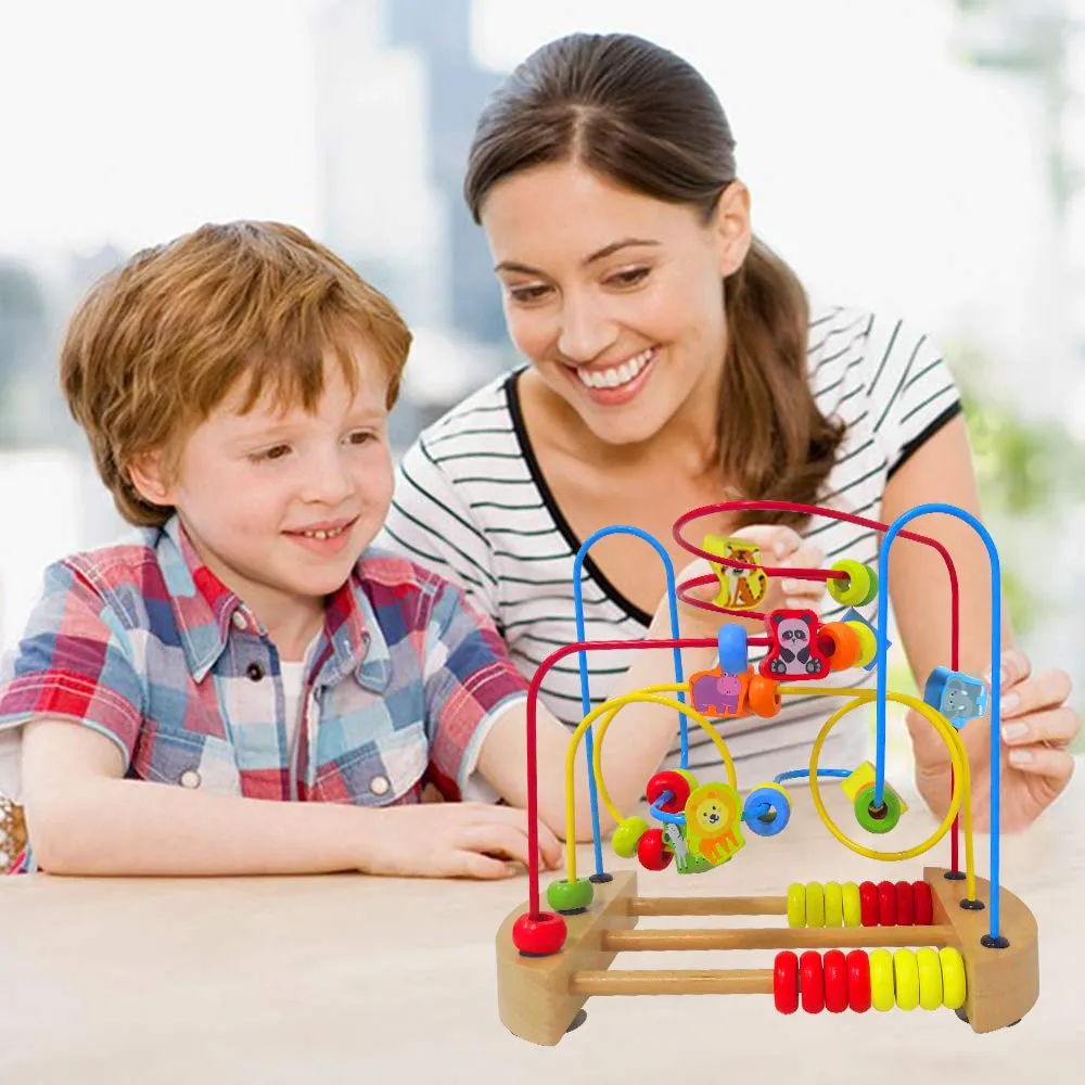 Truboo Wooden Bead Maze Educational Toy Kids Baby Activity Roller Coaster Wire
