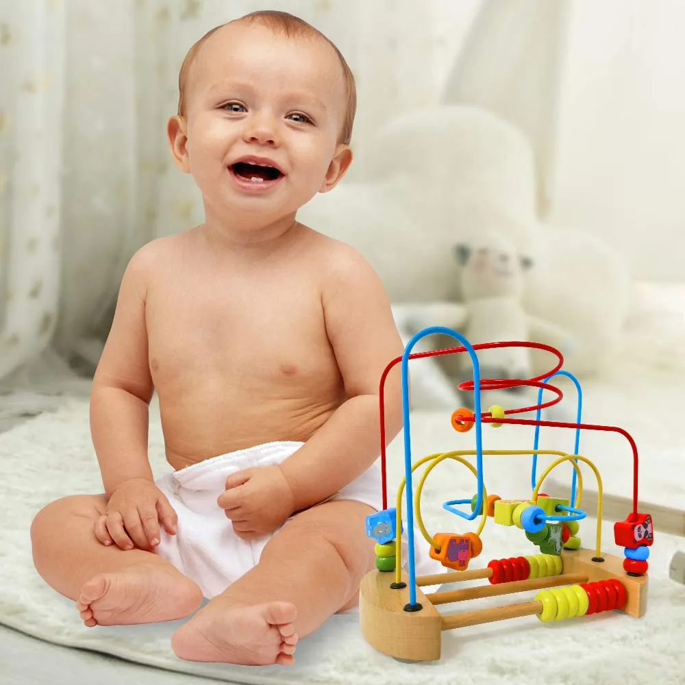 Truboo Wooden Bead Maze Educational Toy Kids Baby Activity Roller Coaster Wire