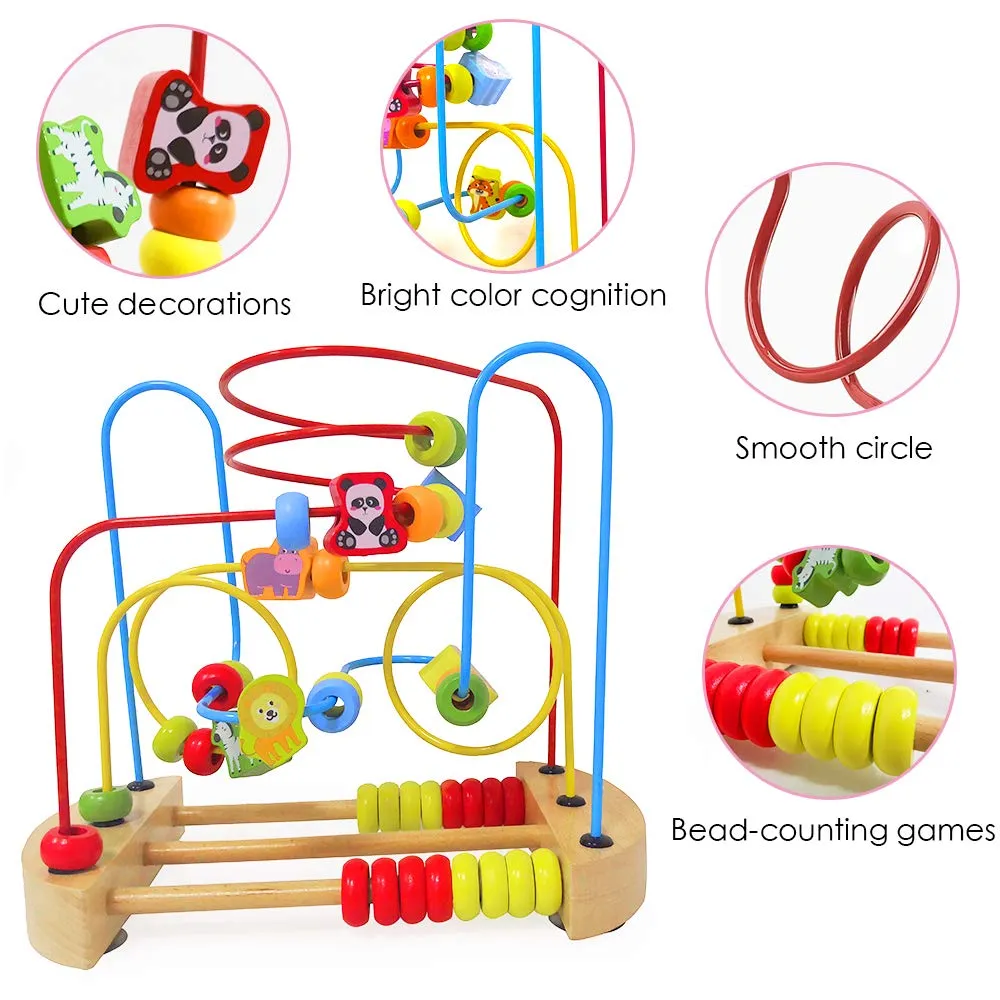 Truboo Wooden Bead Maze Educational Toy Kids Baby Activity Roller Coaster Wire