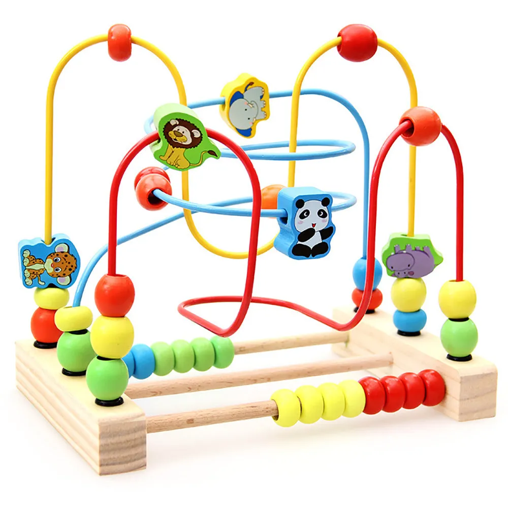 Truboo Wooden Bead Maze Educational Toy Kids Baby Activity Roller Coaster Wire