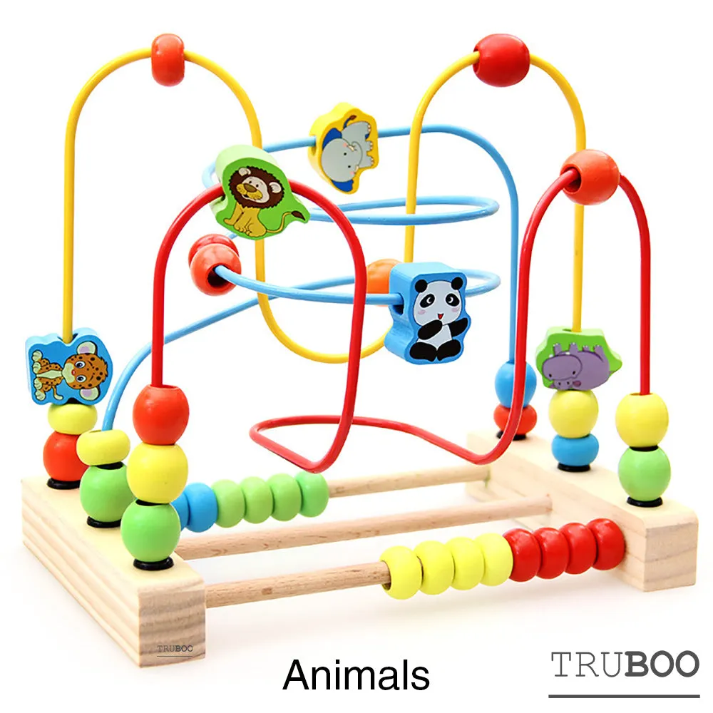 Truboo Wooden Bead Maze Educational Toy Kids Baby Activity Roller Coaster Wire