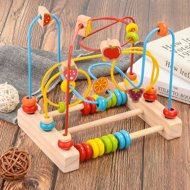 Truboo Wooden Bead Maze Educational Toy Kids Baby Activity Roller Coaster Wire