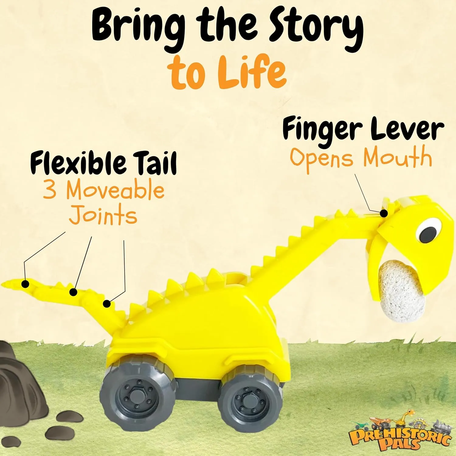 Truck Toy elixir quickest towering ductile and Educational Book Gift Set Dinosaur Brontosaurus Construction 