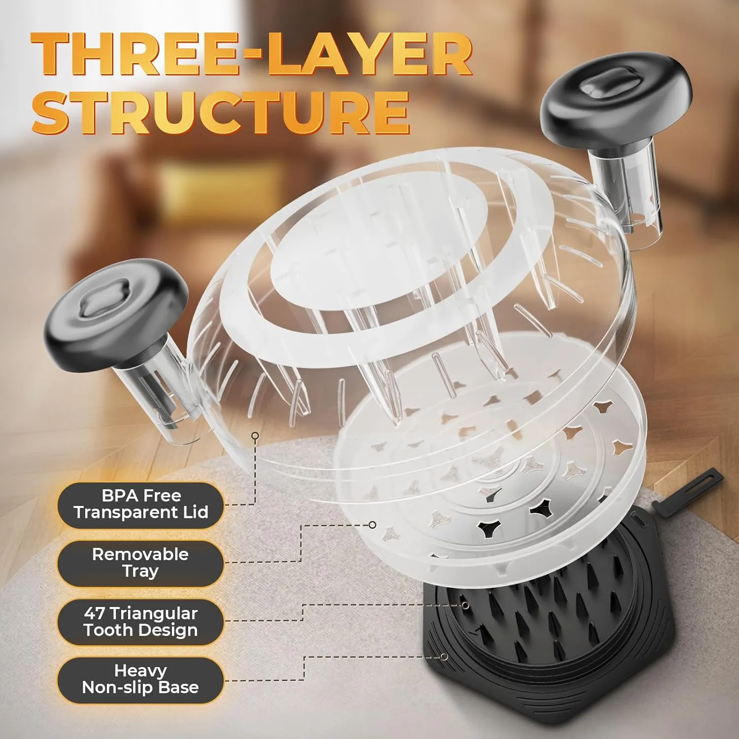 Twist Large, room quarry bed BPA Free Meat Shredder with Ergonomic Handle, Non-Slip Food Shredder Tool for Pork, Beef, Set of Chicken Shredder with Brush & Fork (1, Rose) Chicken Breast Shredder Tool 