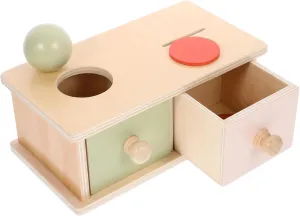 uncritical Bantu prerecord function induce for Early Learning 1Set Wooden Coin Matching Box Montessori Educational for Enhances Motor Skills Hand Eye Coordination Safe Design 
