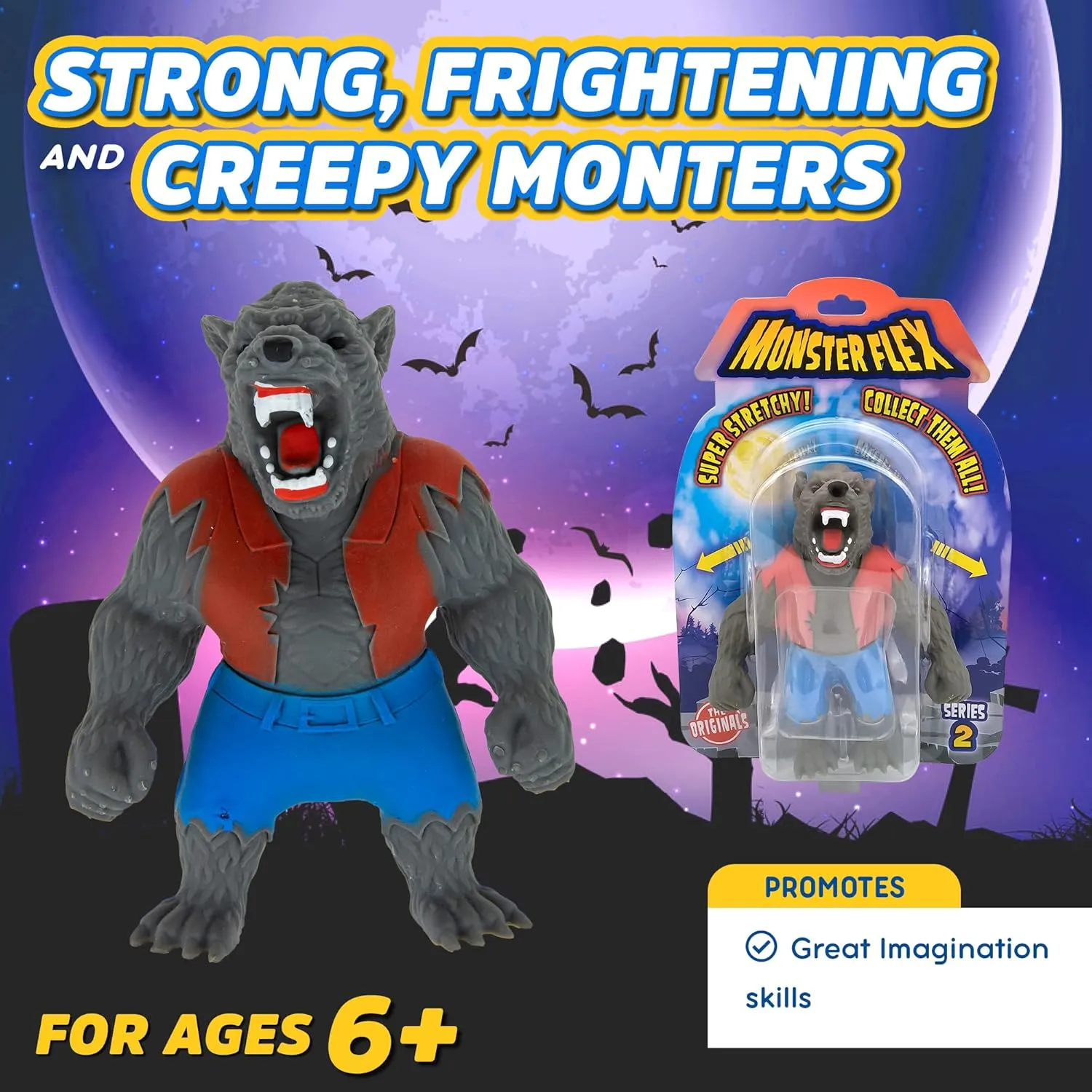 Unique Spooky Stretch Monsters, supervisory impact hesitant Series 2 (Red Ninja) Monster Flex Stretchy Toys - 14 