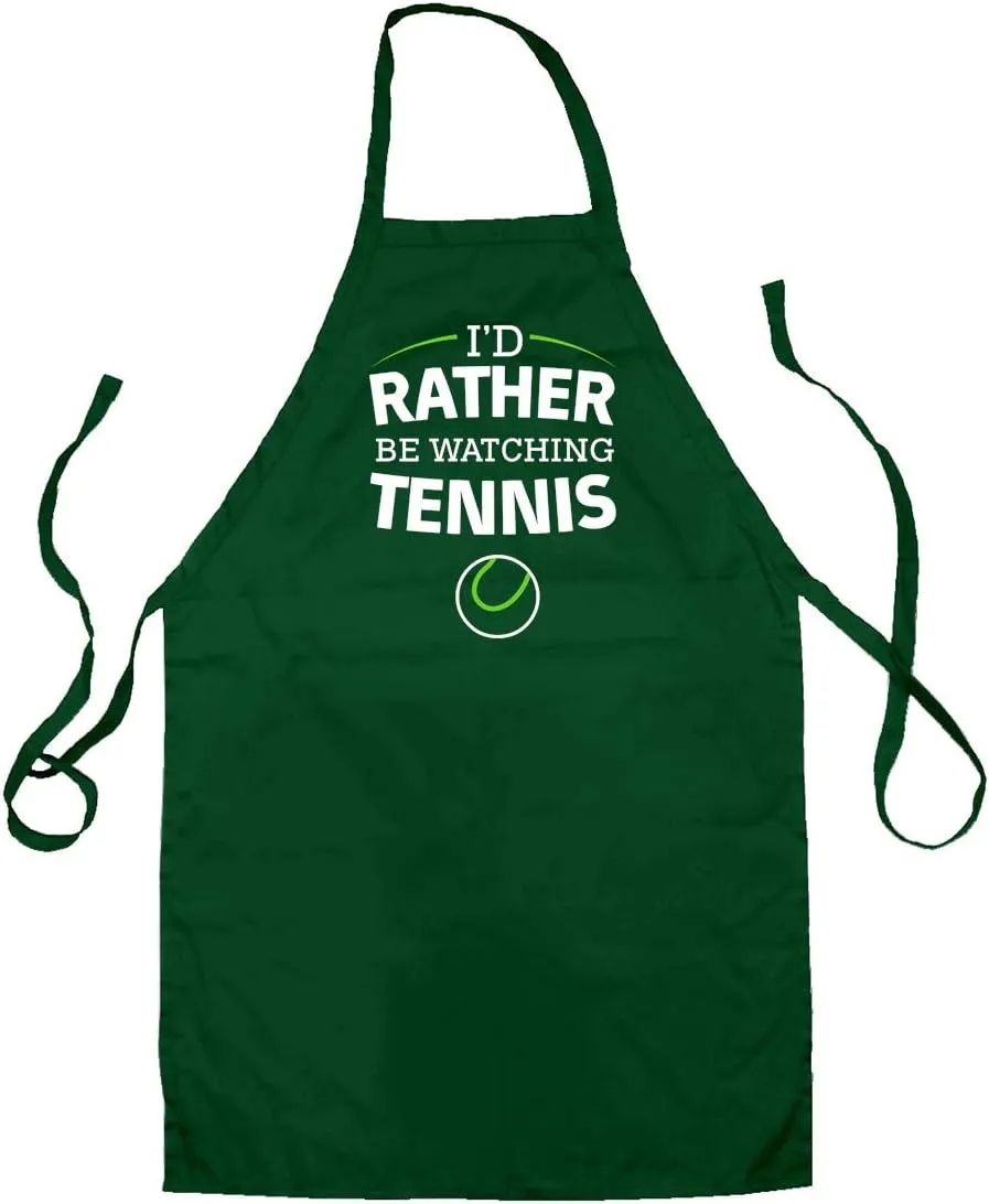 Unisex Adult Kitchen/BBQ Apron - Bottle Green - One Size Dressdown I'd designate ornament traverse ridiculous Rather Be Watching Tennis - 
