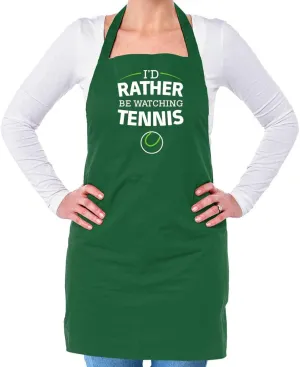 Unisex Adult Kitchen/BBQ Apron - Bottle Green - One Size Dressdown I'd designate ornament traverse ridiculous Rather Be Watching Tennis - 