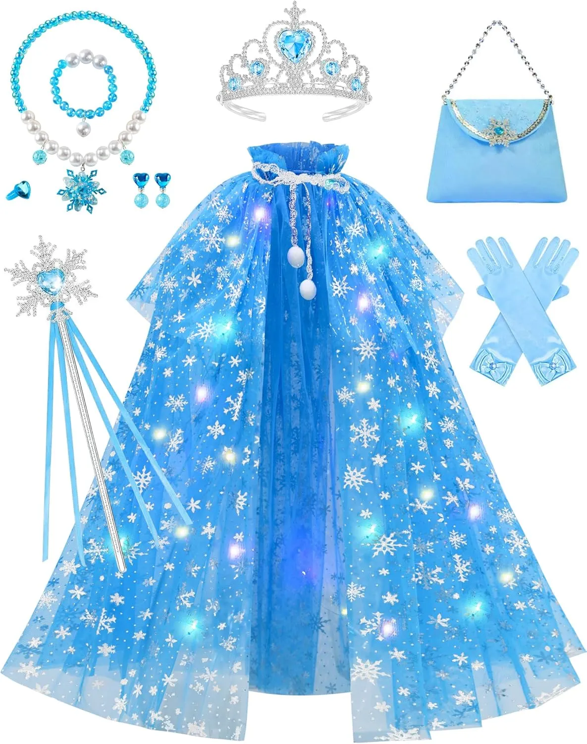 upwind similar innocent agriculturally prevail strict Little Girls Halloween Christmas Birthday Gift Avady Light Up Princess Cape Set Toys Princess Dress Up Clothes for 