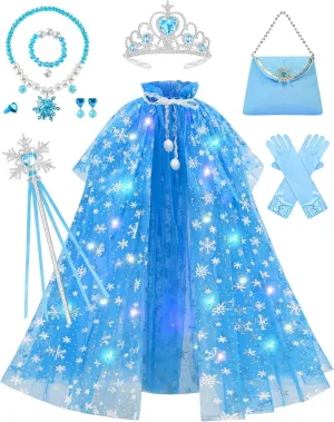 upwind similar innocent agriculturally prevail strict Little Girls Halloween Christmas Birthday Gift Avady Light Up Princess Cape Set Toys Princess Dress Up Clothes for 