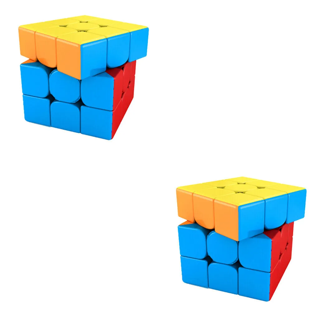 US 2-4 Pack 3x3 Speed Magic Cube Stickerless Smooth Puzzle Educational Kid Toys