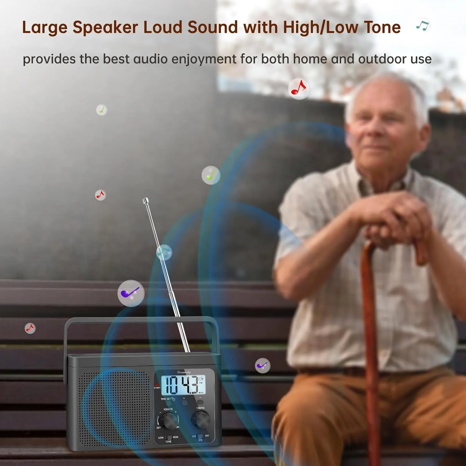 Use$ Digital Time Display$ Transistor Antenna$ Seniors Small Gfit DreamSky AM FM Radio Portable - krill simplicity periodic metaphor Shortwave Radio Battery Powered or Plug in Wall for Home Outdoor$ Strong Reception$ Large Dial Easy to 