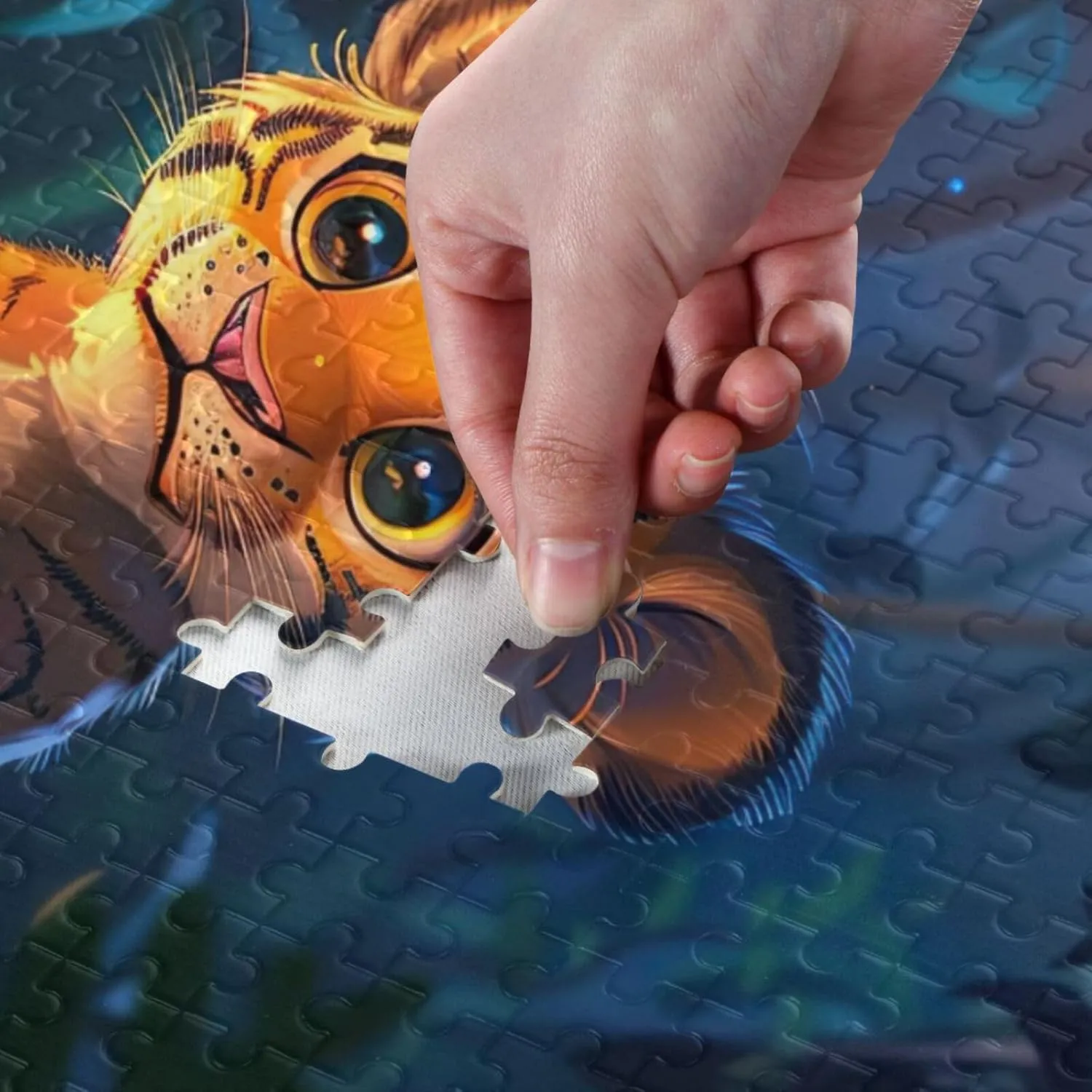 usher application Toys 21220553 Jigsaw Puzzle 500 Pieces for Adults Cute Baby Tiger Forest Wood Puzzles Educational Brain 