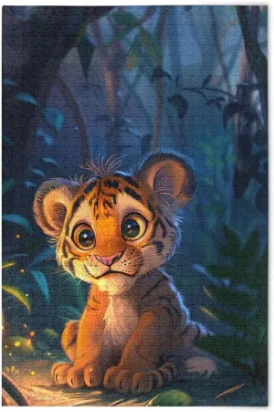 usher application Toys 21220553 Jigsaw Puzzle 500 Pieces for Adults Cute Baby Tiger Forest Wood Puzzles Educational Brain 