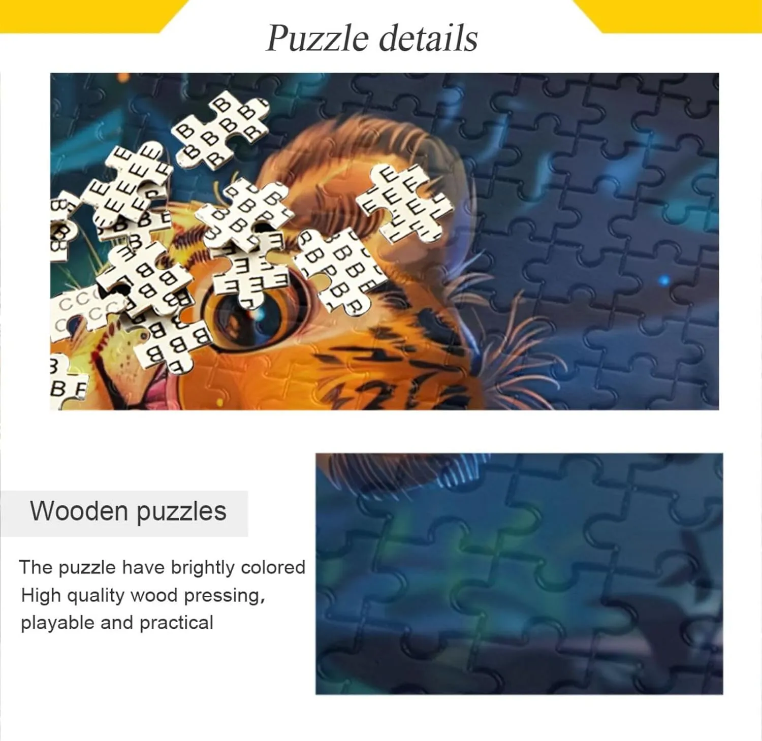 usher application Toys 21220553 Jigsaw Puzzle 500 Pieces for Adults Cute Baby Tiger Forest Wood Puzzles Educational Brain 