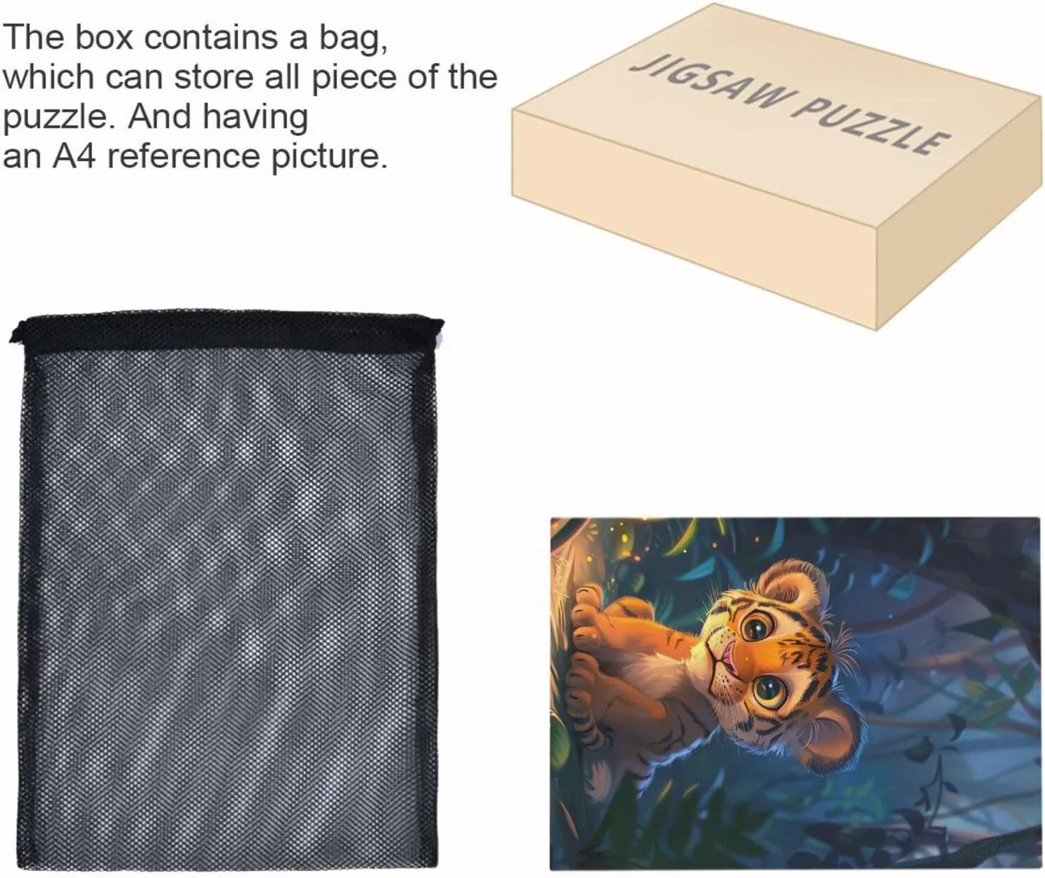 usher application Toys 21220553 Jigsaw Puzzle 500 Pieces for Adults Cute Baby Tiger Forest Wood Puzzles Educational Brain 