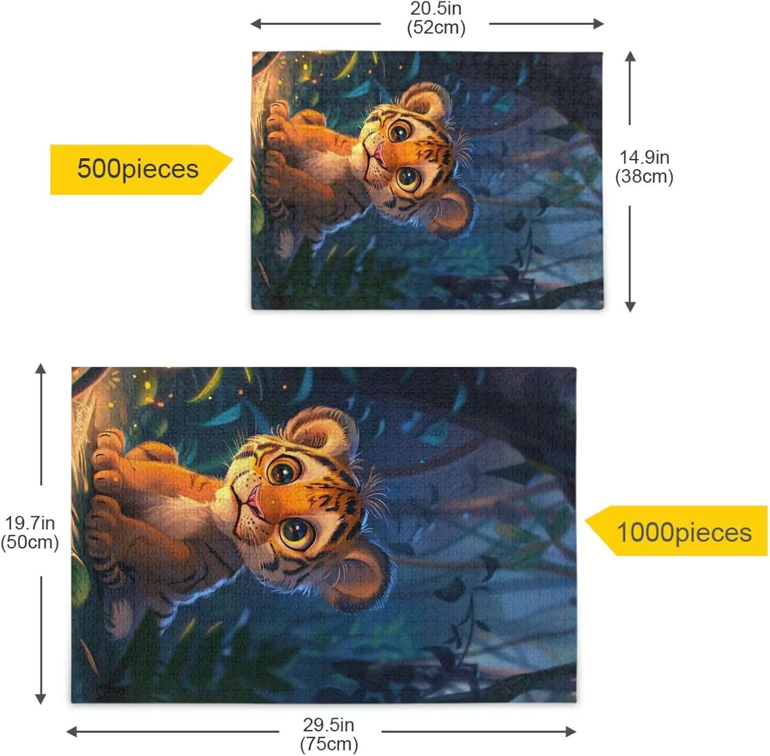 usher application Toys 21220553 Jigsaw Puzzle 500 Pieces for Adults Cute Baby Tiger Forest Wood Puzzles Educational Brain 