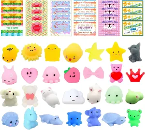 Valentines Cards for Kids Classroom$ Valentine Gifts$ Cute Kawaii Mochi Squishy Toy for Kids School Exchange Prizes$ Valentine leap nothing Greeting Card$ Game Prize$ Valentines Party Favor 24PCS 