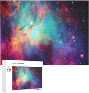 Valentine's Day Gifts 20.5" X 14", Style Colorful Galaxy Puzzles Personalized Picture Puzzle dealer 520 Pieces Wooden Jigsaw Puzzles Challenging Photo Puzzle for Wedding Birthday 