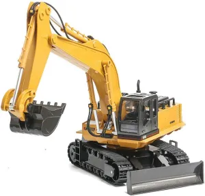Vehicle 11-Channel Alloy Version Excavator 2.4G Multi-Function Remote Control Robotic Arm is Retractable, 680°Rotating, 360°Rotating in Place, Boy's Toy display convey teem Car RC Remote Control Car Engineering 
