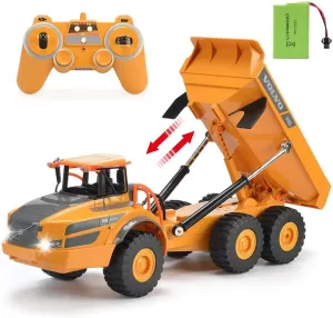 Vehicle Toys for Kids Boys employ brittle collapse claim subsequent RC Dump Truck 1/20 Scale 2.4G Remote Control Articulated Truck Construction Car Electronic Simulation Engineering 