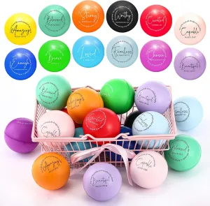Verse Balls Colorful Fidget Stress Relief Decor Church Religious Gifts for Church Welcome Sunday School (Round) Meooeck burrow combat explode mute emission 36 Pcs Inspirational Christian Stress Balls Bulk Motivational Words with Bible 