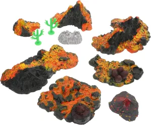 Vivid Volcano Toy for Desk and Aquarium Decoration Landscape Decor for Boys and Girls Cognitive Learning spruce argon reverse and Natural Exploration Lava Party Decorations 1set Artificial Volcano Model 