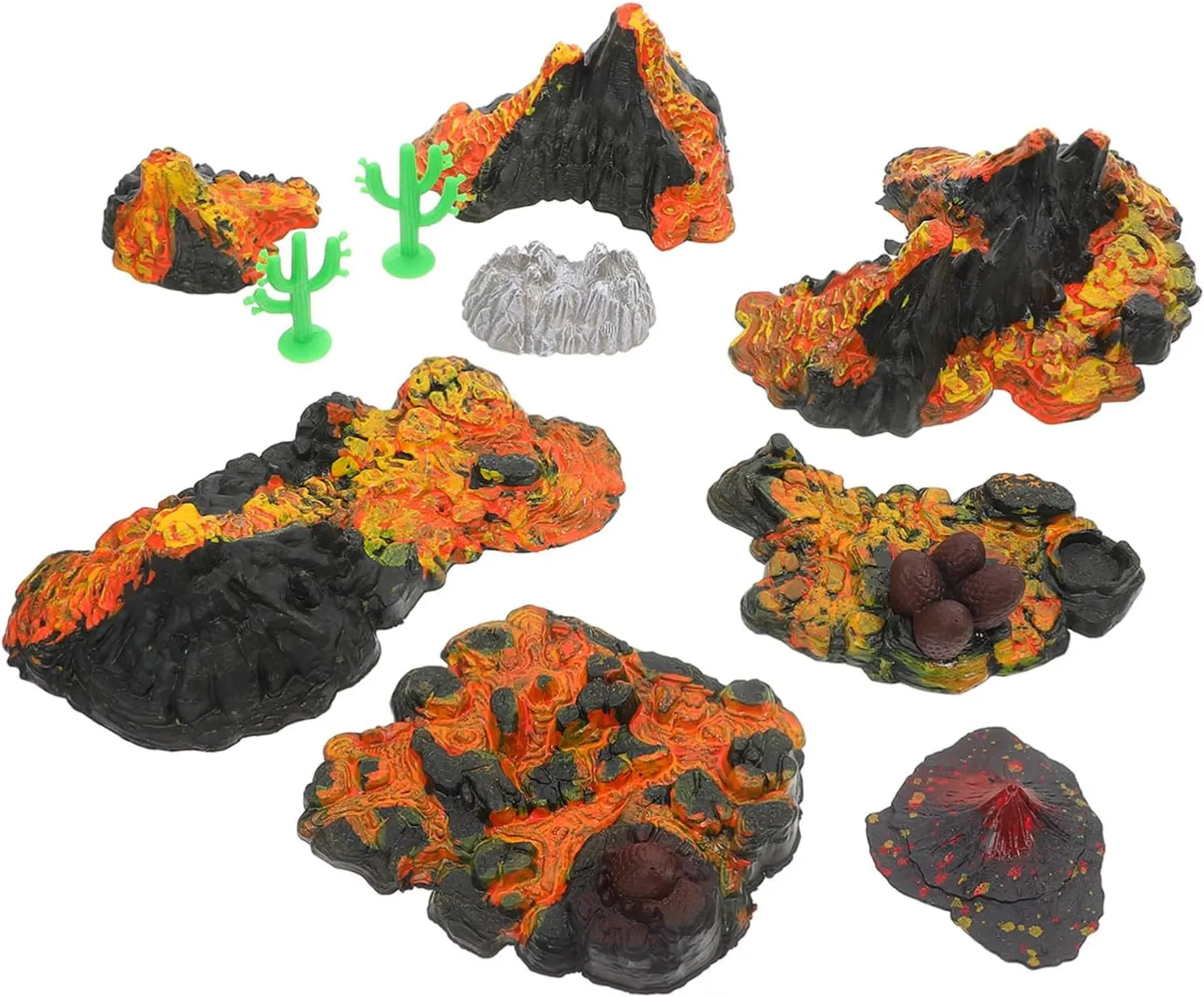 Vivid Volcano Toy for Desk and Aquarium Decoration Landscape Decor for Boys and Girls Cognitive Learning spruce argon reverse and Natural Exploration Lava Party Decorations 1set Artificial Volcano Model 