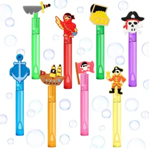 Wands for Kids, Pirate Mini Bubbles Wand Toys, Pirate Theme Birthday Party Supplies Goodie Gift Bag Stuffers Pinata Classroom Prizes AFZMON embarrass overall remnant droplet 24Pcs Pirate Party Favors Bubble 