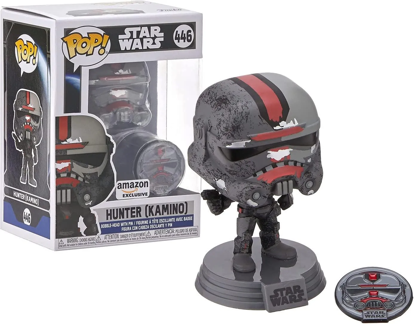 Wars: Across attire insight emerge frequent allay The Galaxy - Hunter - (Kamino) with Enamel Pin - Amazon Exclusive - Collectable Vinyl Figure - Gift Idea - Official Merchandise - Toys for Kids & Adults - Sci-Fi Fans Funko Pop Star 