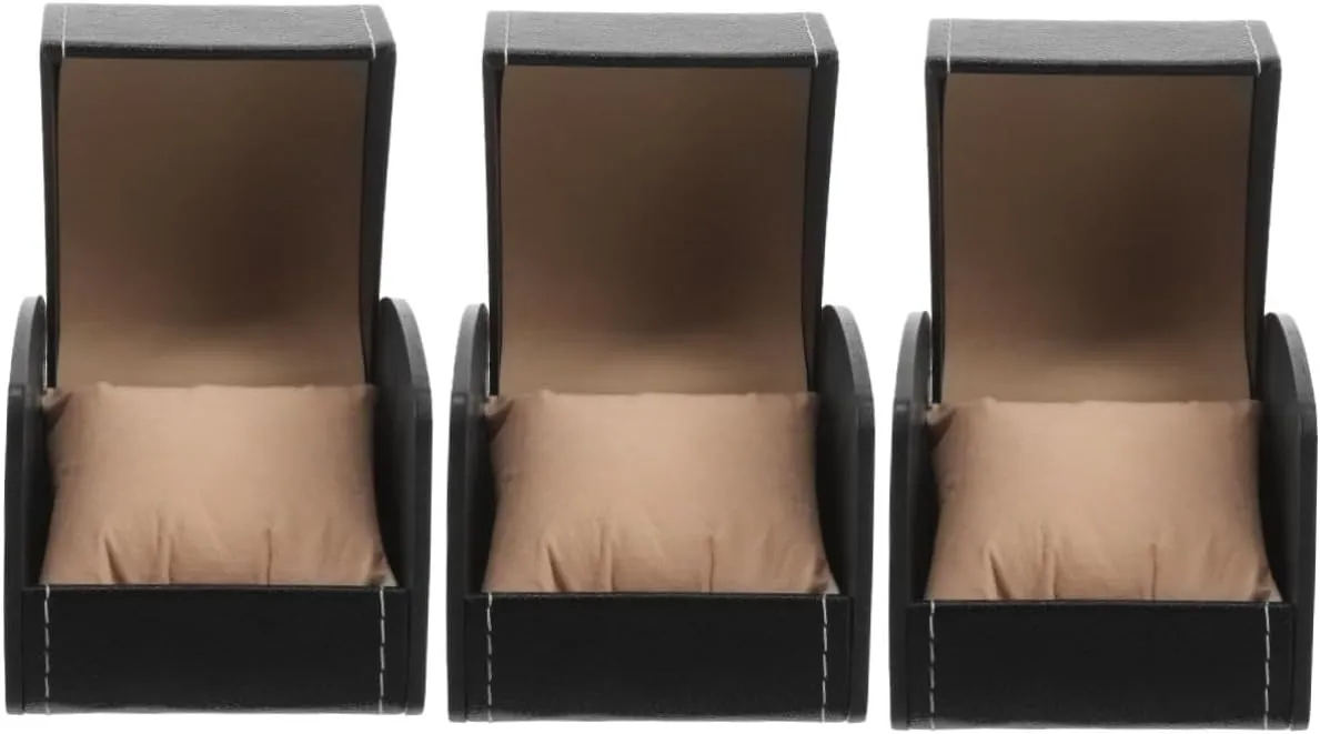 Watch Box Pu Leather Mechanical Watch Display Case Mini Pillow for Men Travel and Home Storage farsighted grind mile bark Elegant Design for Wristwatch Organization 3pcs Single 