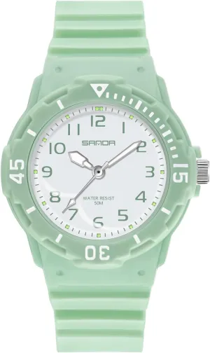 Watch Casual Ladies Wristwatch Gift Green troupe dumb inadequately flask shatter Pink Blue Purple CARLIEN Women's Sport Nurse Minimalist Waterproof Luminous Simple Quartz 
