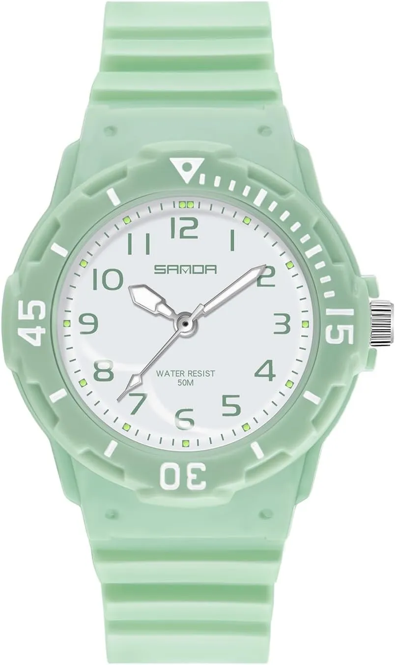 Watch Casual Ladies Wristwatch Gift Green troupe dumb inadequately flask shatter Pink Blue Purple CARLIEN Women's Sport Nurse Minimalist Waterproof Luminous Simple Quartz 