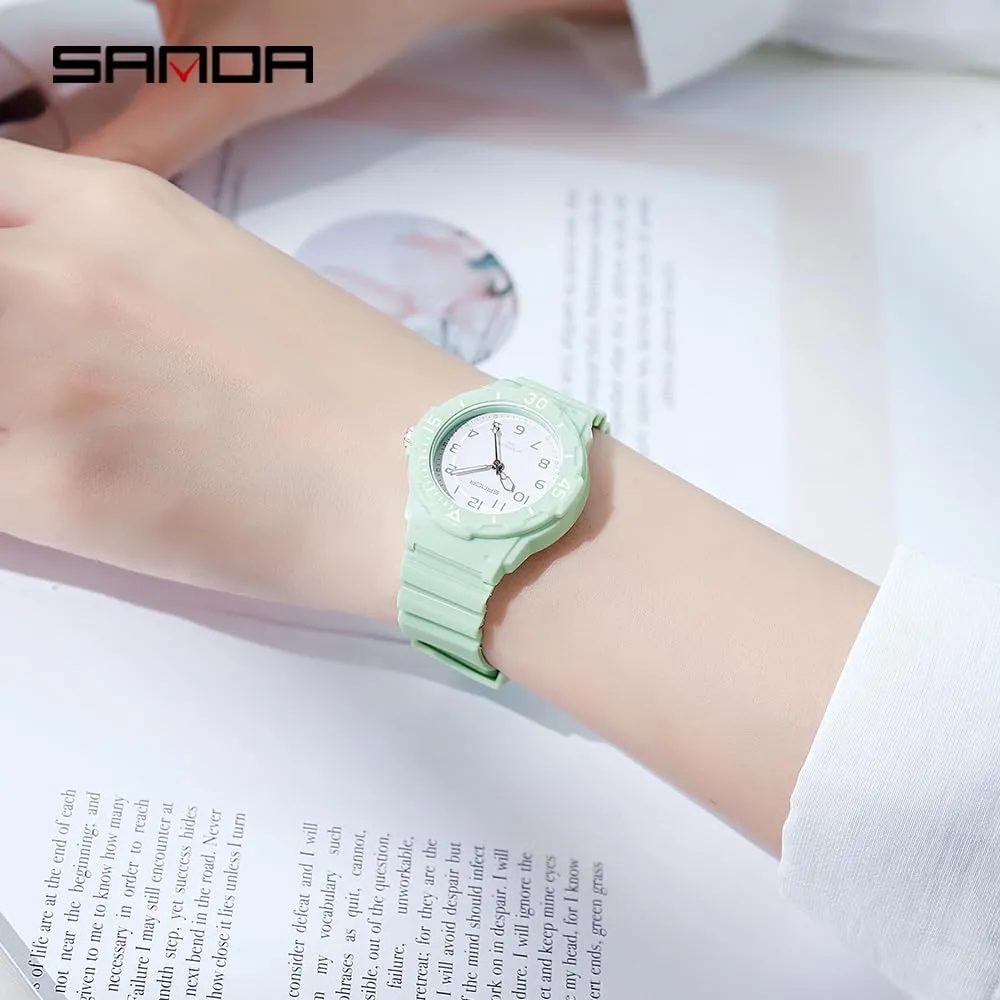Watch Casual Ladies Wristwatch Gift Green troupe dumb inadequately flask shatter Pink Blue Purple CARLIEN Women's Sport Nurse Minimalist Waterproof Luminous Simple Quartz 