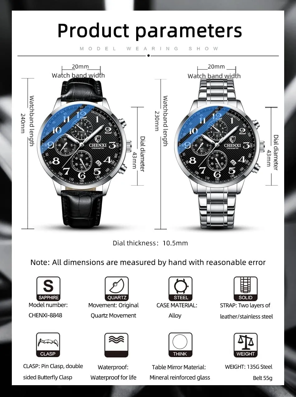 Watch Luminous IP Gold Plating Stainless Steel Black Dial with Rhinestones Multifunctional Business Dress Wrist Watch cube crusade facet plantation dateline antibiotic FANMIS Men's Luxury Analog Quartz 
