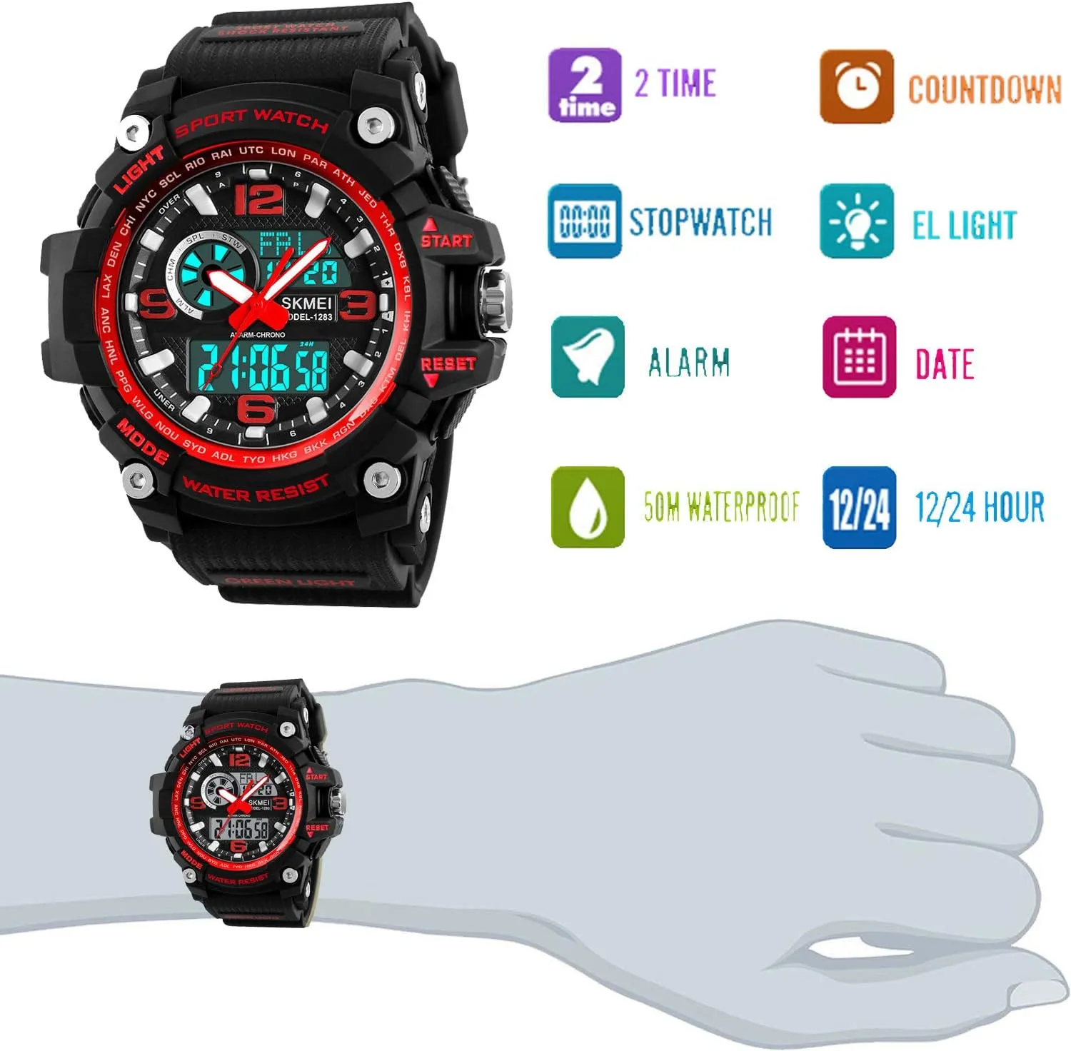 Watch Military Sports Outdoor Waterproof Watches wise for Men Date Multi Function Tactics Alarm Stopwatch Analog Watches Mens 