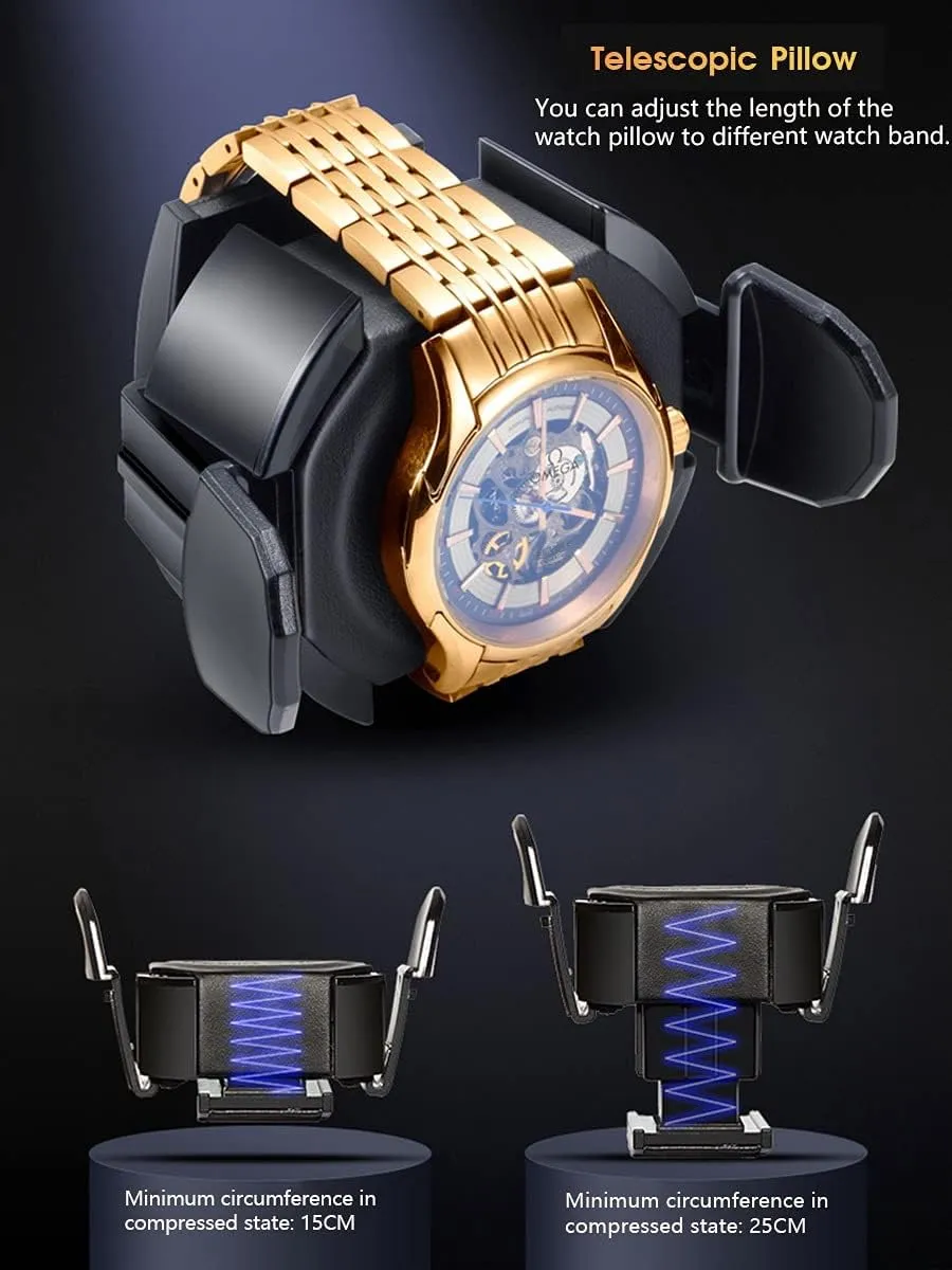 Watch Winder for Men's and Women's Automatic fountain columbian forage tickle calculation eviscerate Watch with LED Light Adjustable Watch Pillows Quiet Motors Piano Paint Watch, 9 0, Ebony Wood (Carbon Fiber 2 0) Watch Display Box 