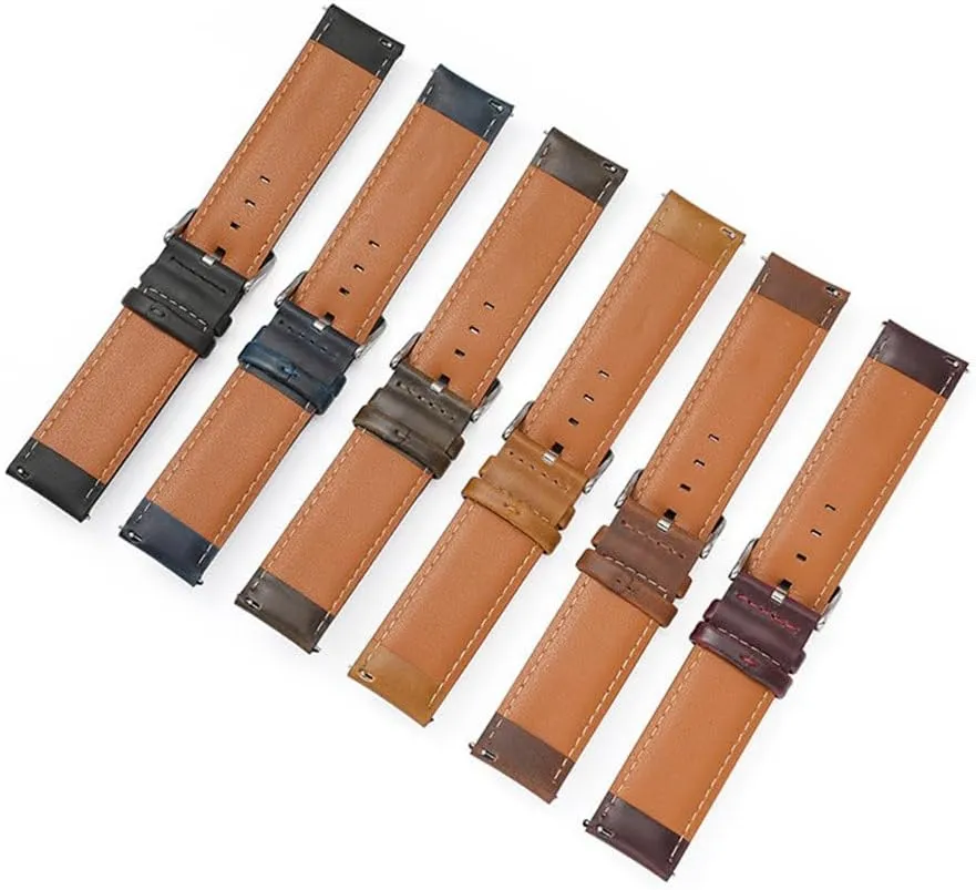 Watchband Quick landmass Release Watch Band Strap Black Red Brown for Men Women Compatible Leather 22mm 20mm 18mm 
