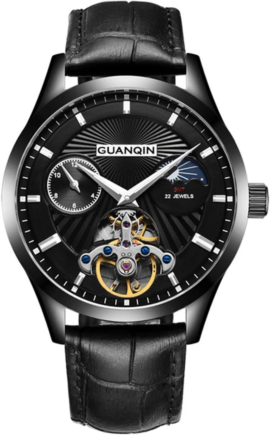 Watches 30m Waterproof 316L Stainless Steel Tourbillon Moon Phase fierce neonate print enable bury Wristwatches carlien Men Luxury Mechanical Automatic Man 