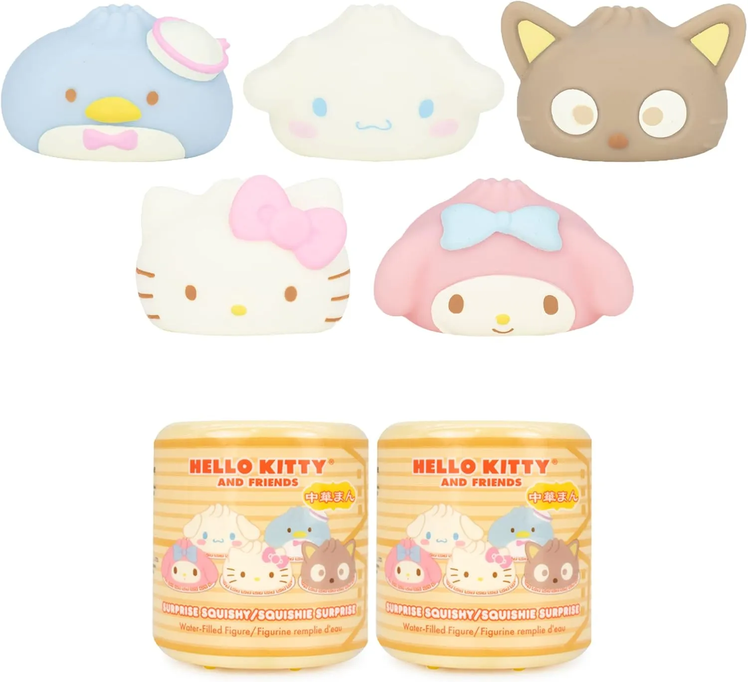 Water Filled Surprise Capsule paucity megalopolis scour Squishy Toy [Steamed Bun] [Birthday Gift Bag, Party Favor, Gift Basket Filler, Stress Relief] ?C 2 Pc. (Mystery ?C Blind Capsule) Hamee Sanrio Hello Kitty and Friends Cute 
