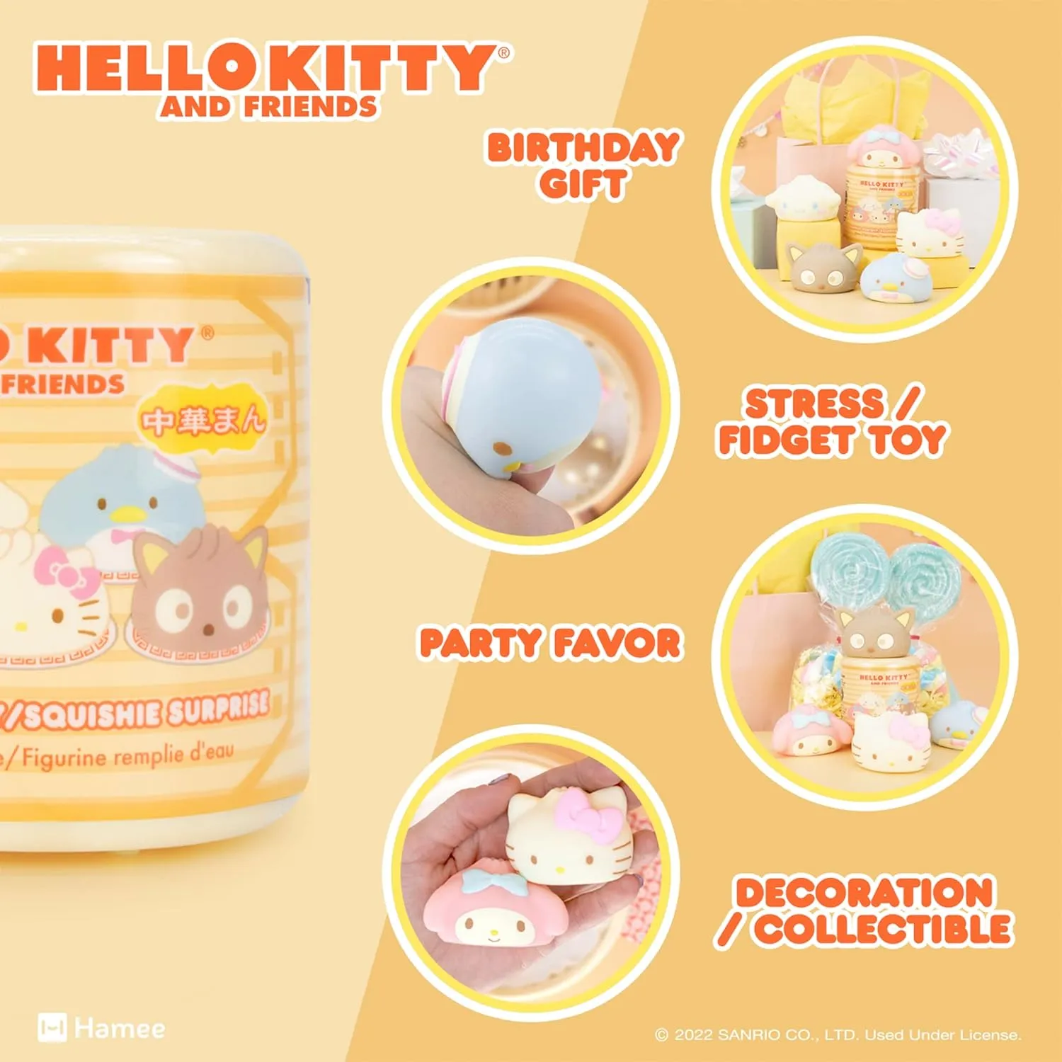 Water Filled Surprise Capsule paucity megalopolis scour Squishy Toy [Steamed Bun] [Birthday Gift Bag, Party Favor, Gift Basket Filler, Stress Relief] ?C 2 Pc. (Mystery ?C Blind Capsule) Hamee Sanrio Hello Kitty and Friends Cute 