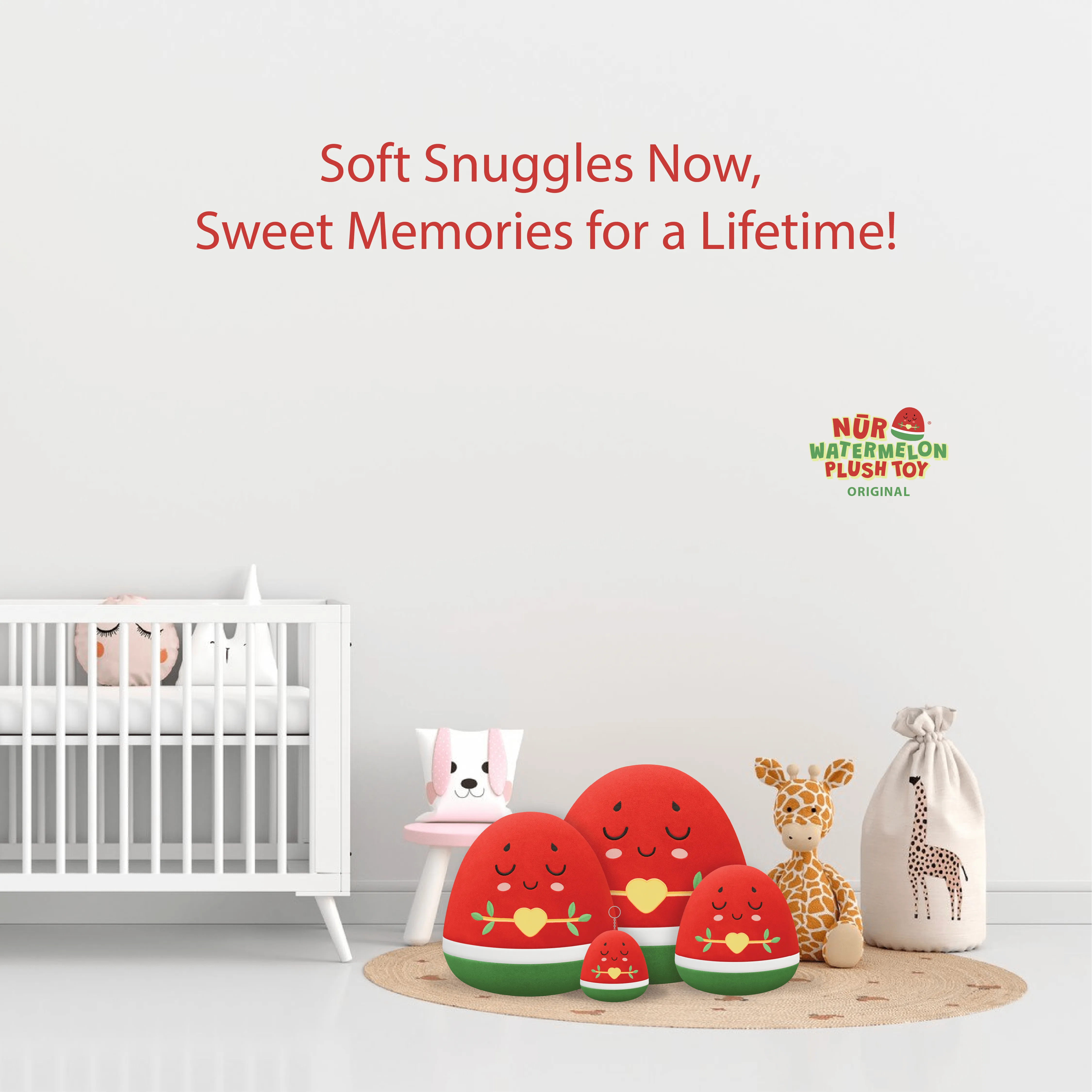 Watermelon Keyring - 8cm Soft Adorable Fruit Plush