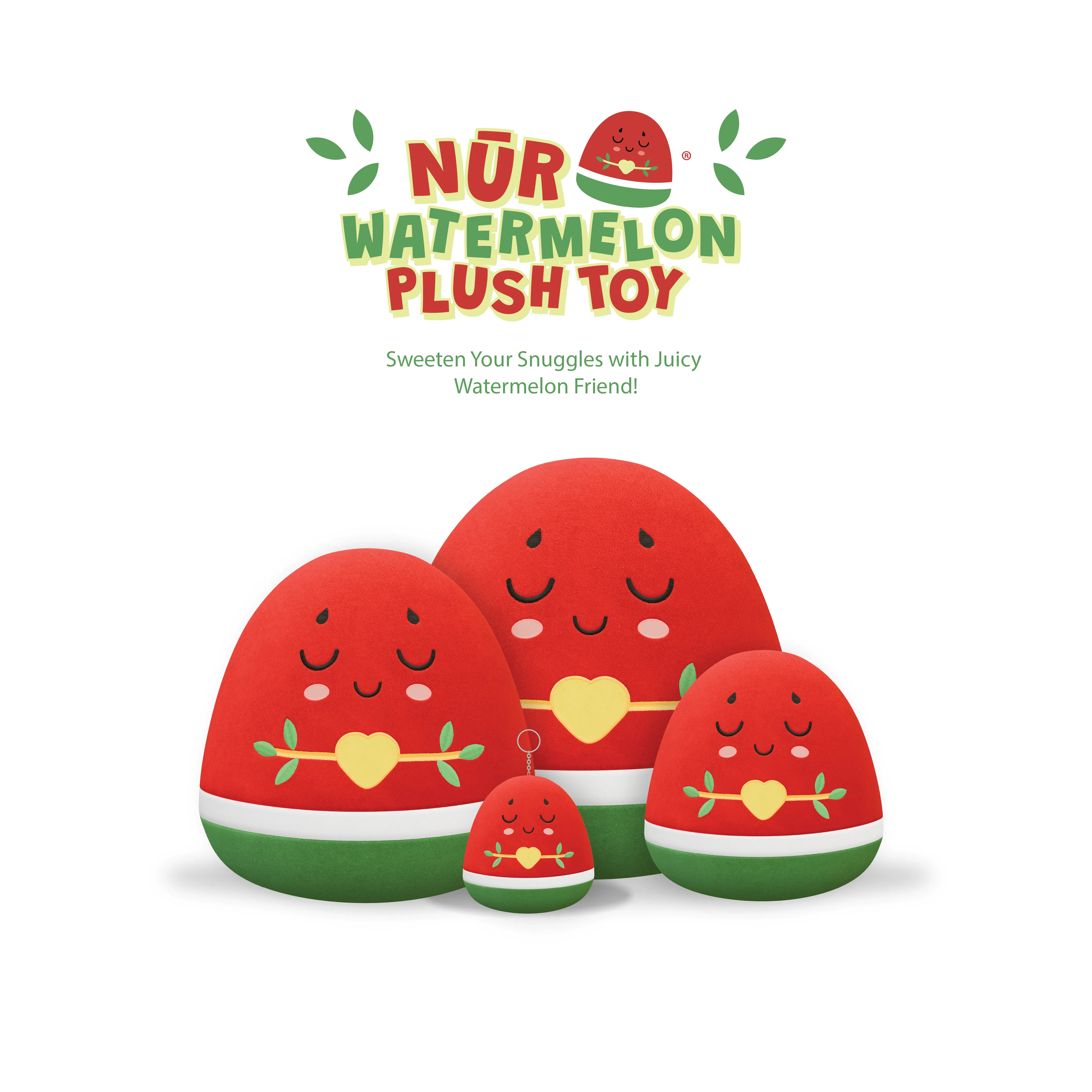 Watermelon Plushie - 20cm Soft Cuddly Pillow Adorable Fruit Plush