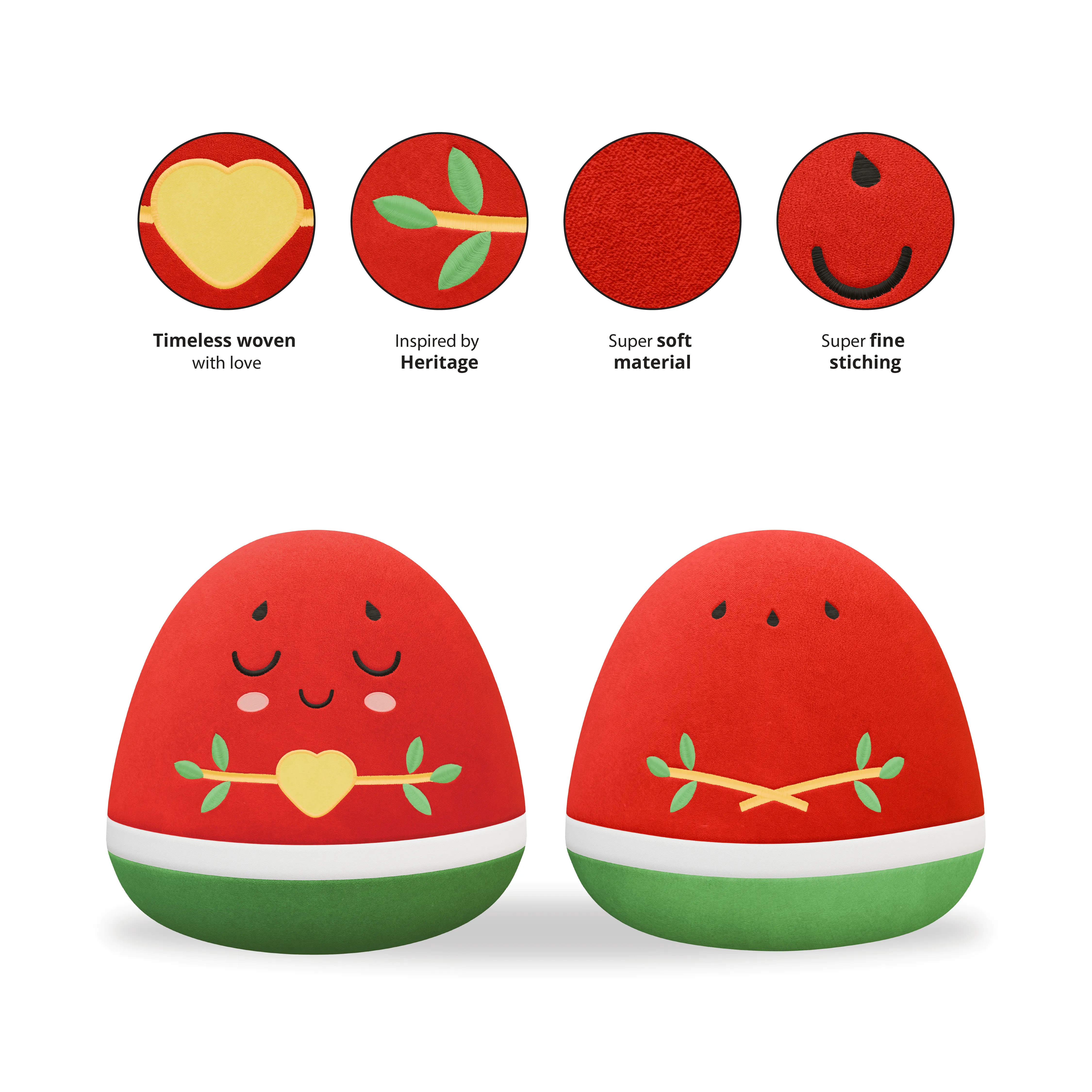 Watermelon Plushie - 20cm Soft Cuddly Pillow Adorable Fruit Plush