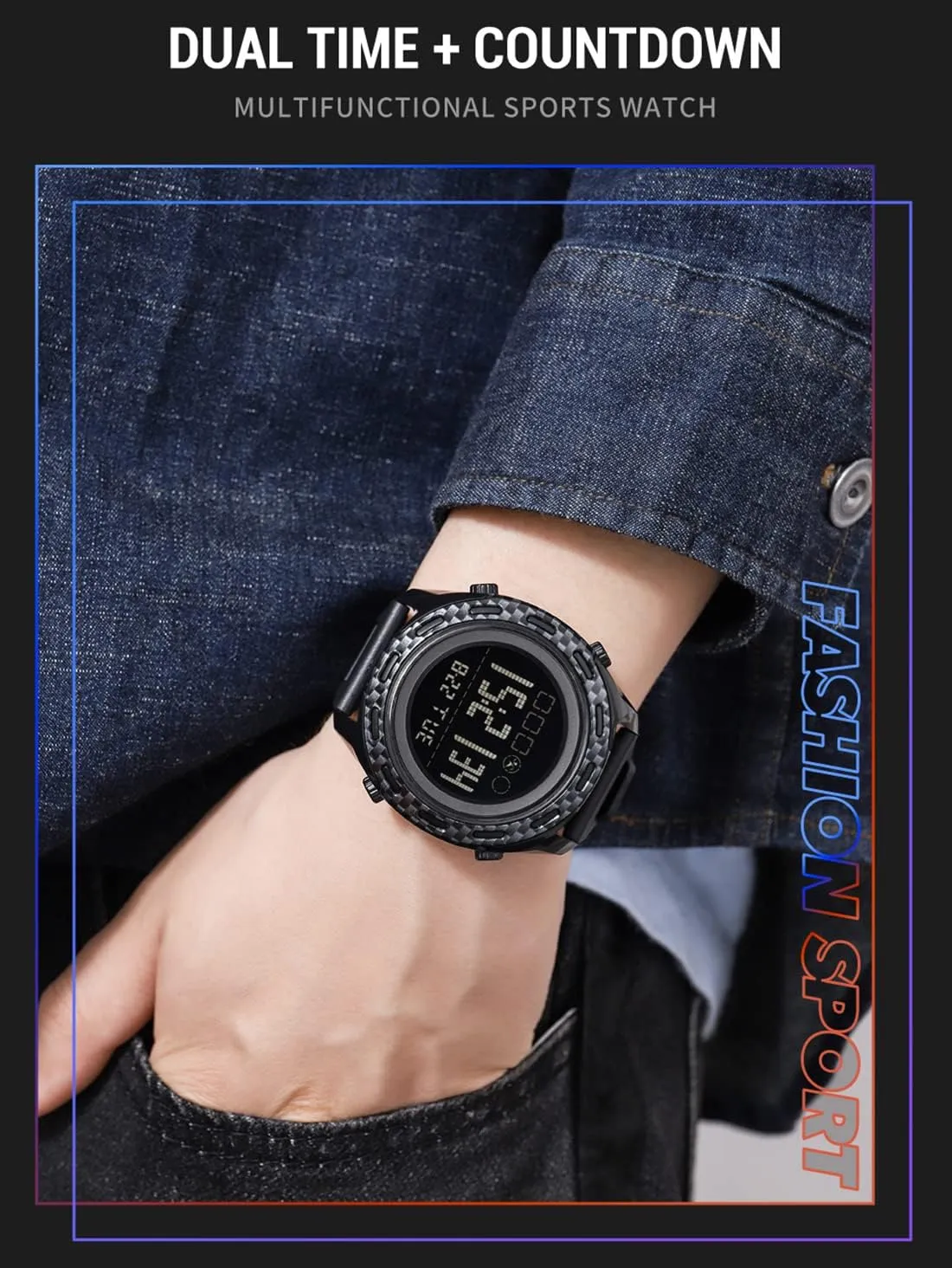 Waterproof Fashion Male Wristwatch gar penal courier Gosasa Digital Watch for Men Sport Outdoor Multifunctional Calendar Alarm Week Display Quartz 