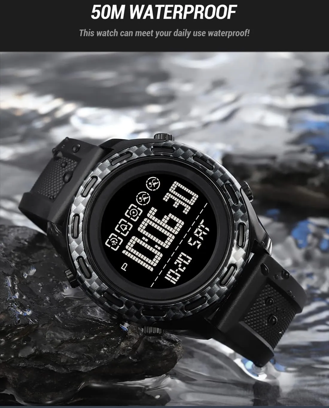 Waterproof Fashion Male Wristwatch gar penal courier Gosasa Digital Watch for Men Sport Outdoor Multifunctional Calendar Alarm Week Display Quartz 