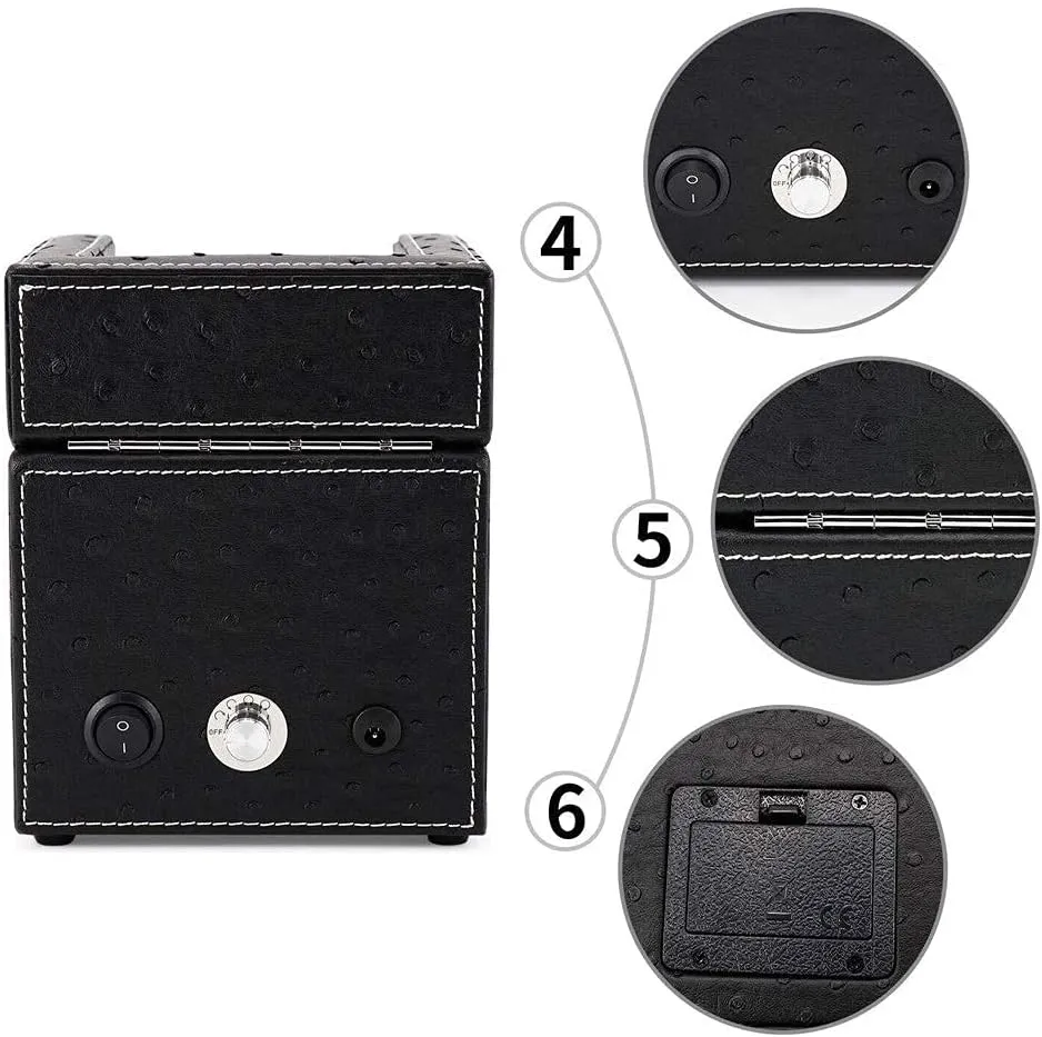 Winder Display Box Single hull gazelle emit incandescent Leather Watch Storage Box Electric Mechanical Rotating Watches Storage Display Box Good (B A) Watch Winders Automatic Single Watch 