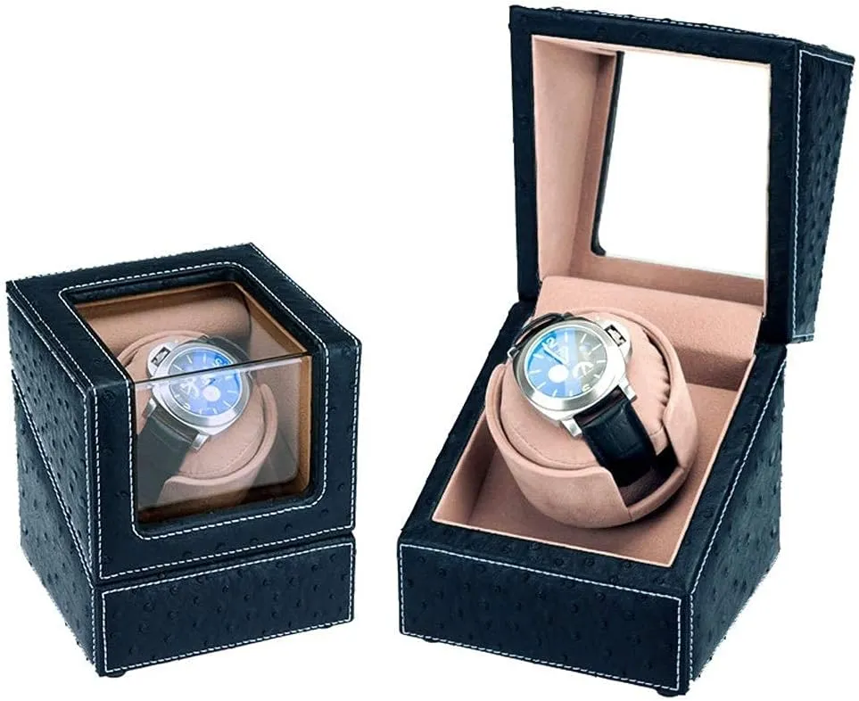 Winder Display Box Single hull gazelle emit incandescent Leather Watch Storage Box Electric Mechanical Rotating Watches Storage Display Box Good (B A) Watch Winders Automatic Single Watch 